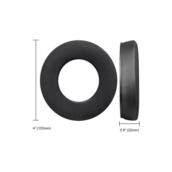 Náhradní Náušníky pro Beyerdynamic DT440, DT660, DT990 Pro, Paměťová pěna + Kůže + Textil + Chladivý Gél, Černé, 1 pár