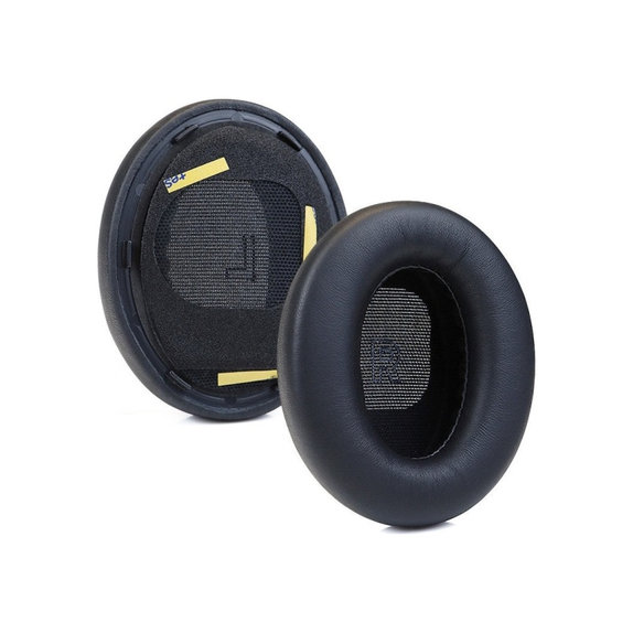 Náhradní Náušníky pro Bose QC Ultra, Paměťová pěna + Kůže, Černé, 1 pár