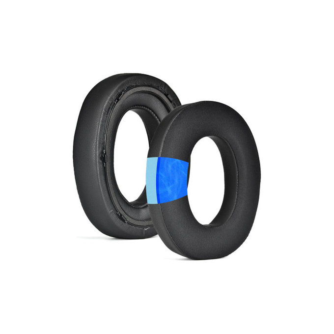 Náhradní Náušníky pro Bowers & Wilkins PX7 S2, PX8, Paměťová pěna + PU kůže + Textil, Černé, Chladivý gel, 1 pár