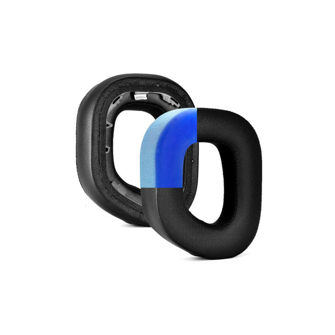 Náhradní Náušníky pro Corsair HS80, Paměťová pěna + Textil, Černé, Chladivý gel, 1 pár