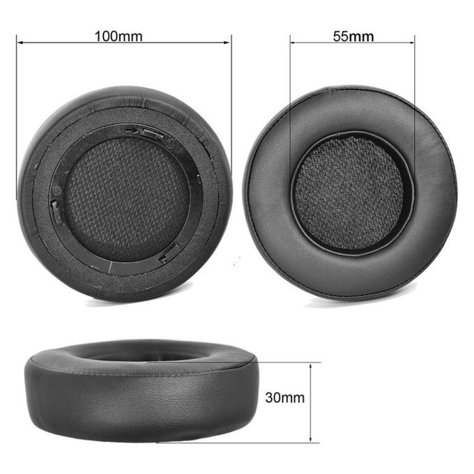 Náhradní Náušníky pro Corsair Virtuoso RGB, Paměťová pěna + PU kůže, Černé, 1 pár