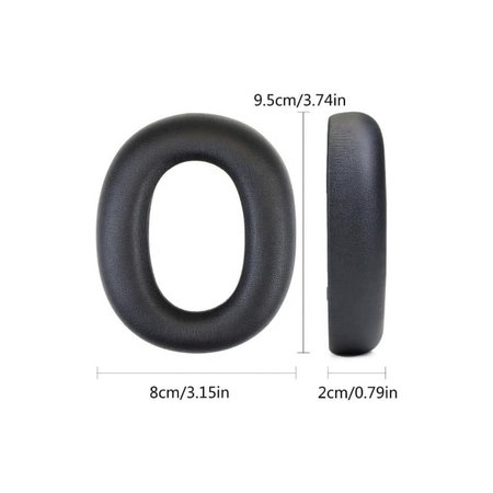 Náhradní Náušníky pro Edifier W860NB Pro, WH950NB, Paměťová pěna + Kůže, Černé, 1 pár