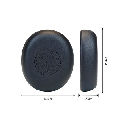 Náhradní Náušníky pro Jabra Evolve2 65 UC/MS (Flex), Paměťová pěna + PU kůže, Černé, 1 pár