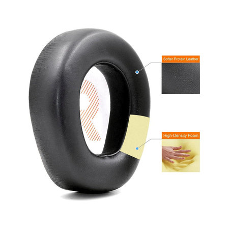 Náhradní Náušníky pro JBL Quantum One, Paměťová pěna + PU kůže, Černé, 1 pár