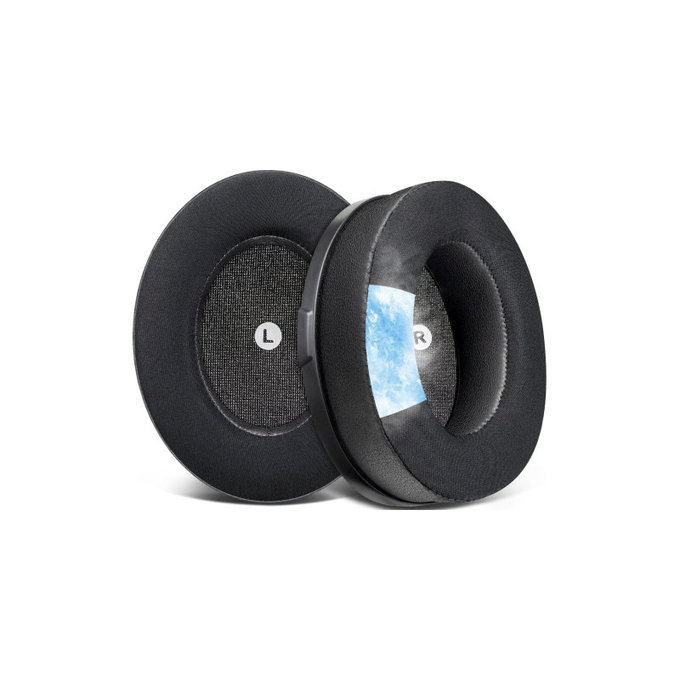 Náhradní Náušníky pro Kingston HyperX Cloud Orbit S, Paměťová pěna + PU kůže, Černé, Chladivý gel, 1 pár