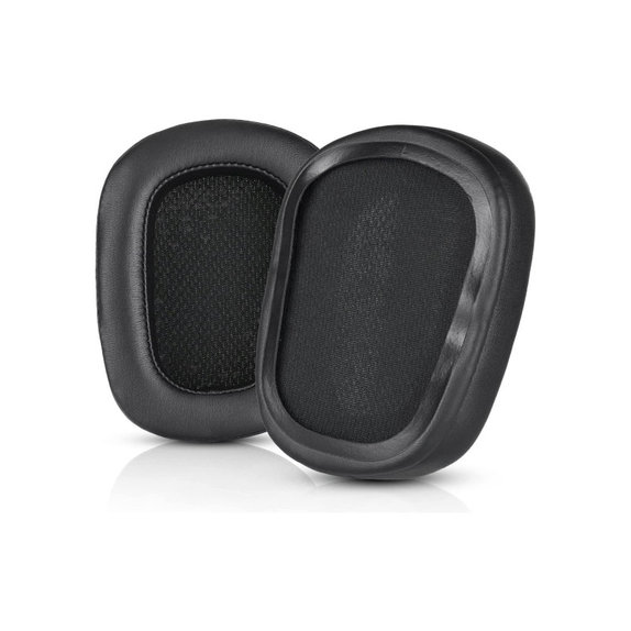 Náhradní Náušníky pro Logitech G633 Artemis, G933 Artemis, Paměťová pěna + Kůže, Černé, 1 pár