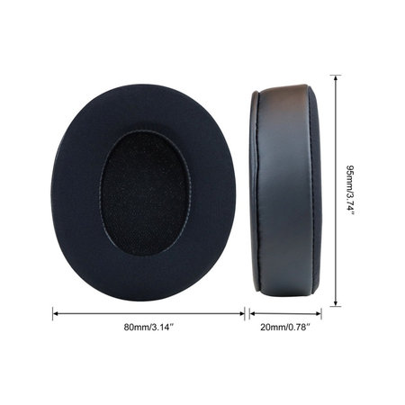 Náhradní Náušníky pro Beats Studio Pro, Paměťová pěna + Textil + Kůže, Černé, Chladivý gel, 1 pár