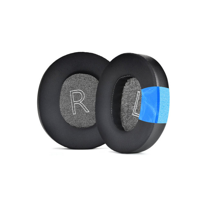 Náhradní Náušníky pro Microsoft Xbox Series, Paměťová pěna + PU kůže + Textil, Černé, Chladivý gel, 1 pár