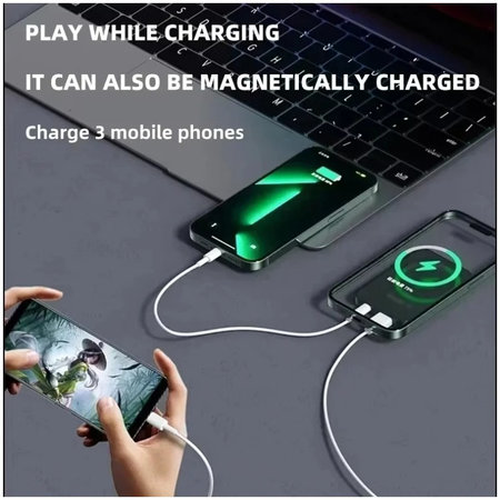 FixPremium - MagSafe PowerBank 5000mAh s LED Displejem, černá