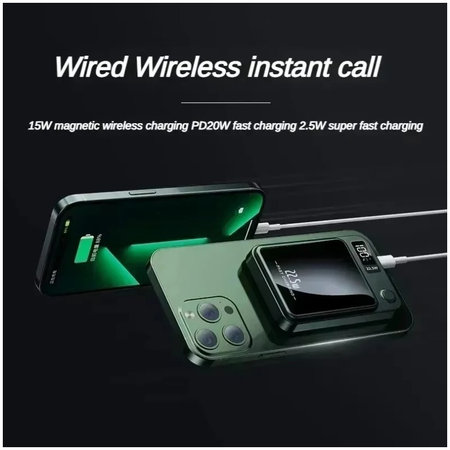 FixPremium - MagSafe PowerBank 5000mAh s LED Displejem, černá