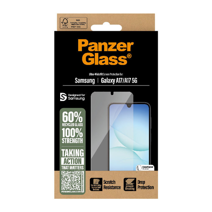 PanzerGlass - Tvrzené sklo UWF s aplikátorem pro Samsung Galaxy A17, A17 5G, čiré