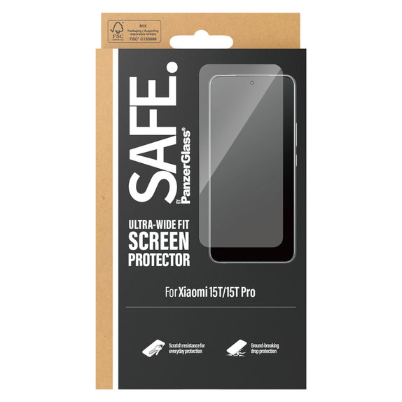 Tvrzené sklo UWF pro Xiaomi 15T/15T Pro, Černá, SAFE by PanzerGlass
