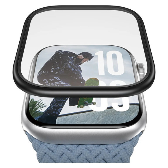 Tvrzené sklo UWF METALLIC pro Apple Watch 11/10 42 mm, Černá, PanzerGlass