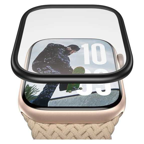 Tvrzené sklo UWF METALLIC pro Apple Watch 11/10 46 mm, Černá, PanzerGlass