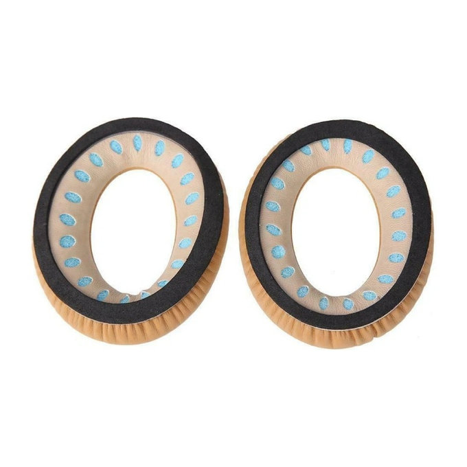 Náhradní Náušníky pro Bose QuietComfort 2, 15, 25 a 35, Paměťová pěna + PU kůže, Khaki, 1 pár