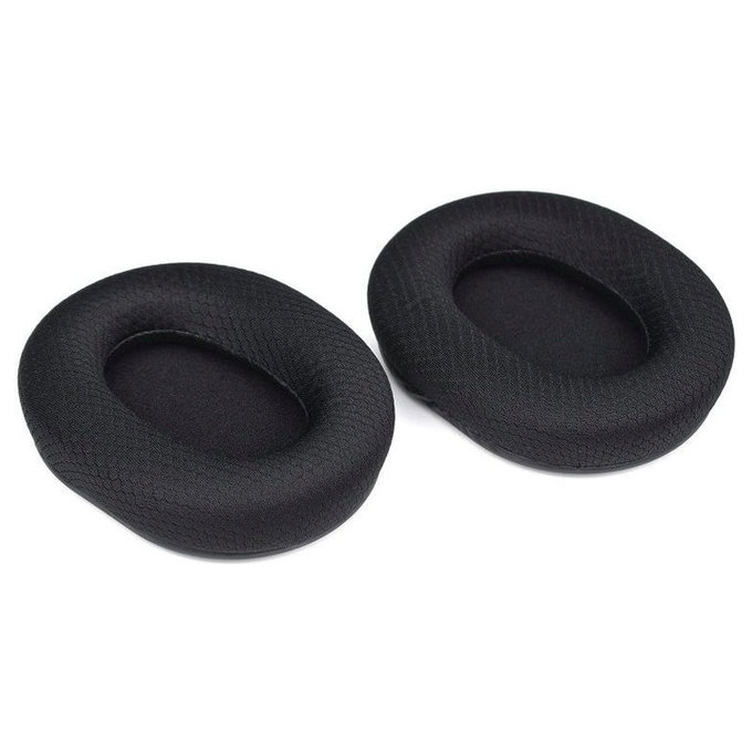 Náhradní Náušníky pro Razer Blackshark V2, V2X, V2 Pro, V2 SE, Paměťová pěna + Textil, Černé, 1 pár