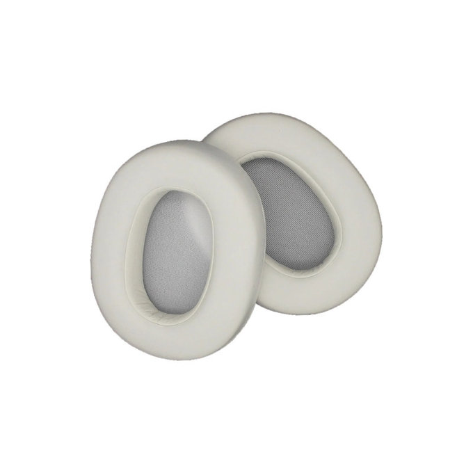 Náhradní Náušníky pro Sony WH-ULT900N, Paměťová pěna + PU kůže, Bílé, 1 pár