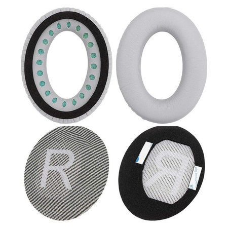 Náhradní Náušníky pro Bose QuietComfort 35, Paměťová pěna + PU kůže, Šedé, 1 pár