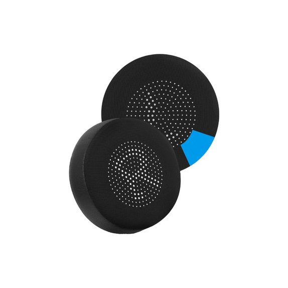 Náhradní Náušníky pro Jabra Evolve 75, 75+, UC, MS, Paměťová pěna + PU kůže, Černé, Chladicí Gel, 1 pár
