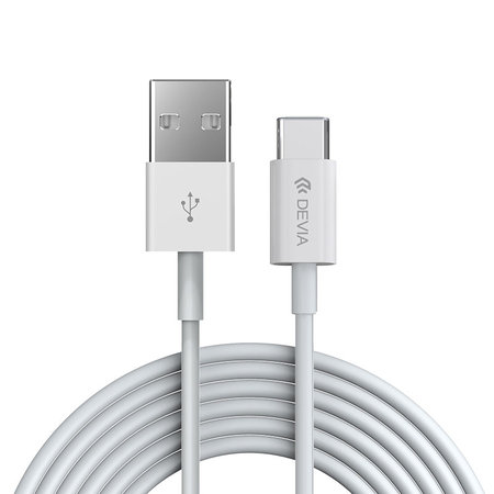 USB / USB-C kabel Smart, 2.1A, 2m, bílá, Devia