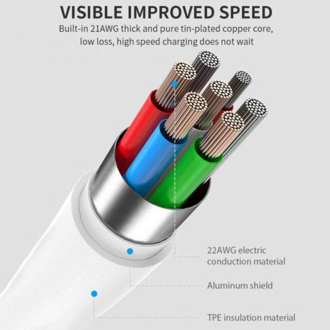 Lightning / USB-C kabel Smart, PD 20W, 1m, bílá, Devia