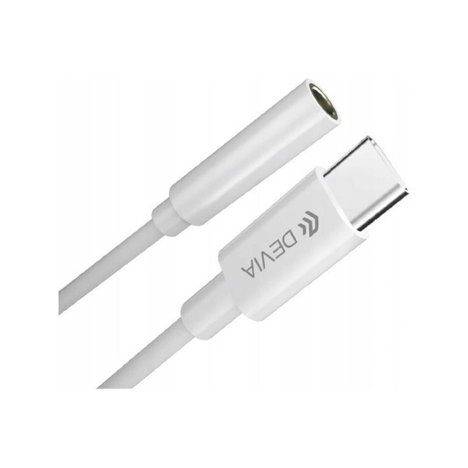 Adaptér Smart 3,5mm Jack / USB-C, bílá, Devia
