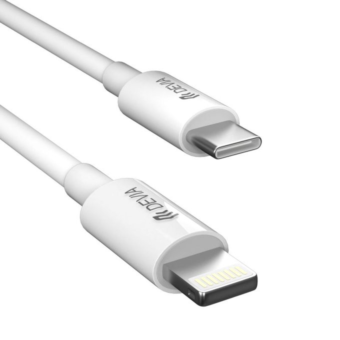 Lightning / USB-C kabel Smart, PD 27W, 2m, bílá, Devia