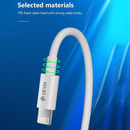 Lightning / USB-C kabel Smart, PD 27W, 2m, bílá, Devia