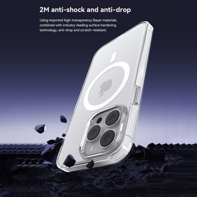 Pouzdro Elemental s MagSafe pro iPhone 15, Transparentní, Devia