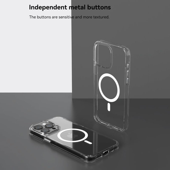 Pouzdro Elemental s MagSafe pro iPhone 15 Pro Max, Transparentní, Devia