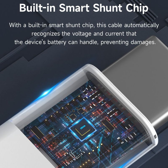 USB-C / USB-C kabel Smart, PD 60W, 1m, bílá, Devia