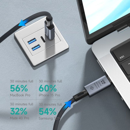 USB-C / USB-C kabel Extreme Speed, 240W, 8K 60Hz, 1m, černá, Devia