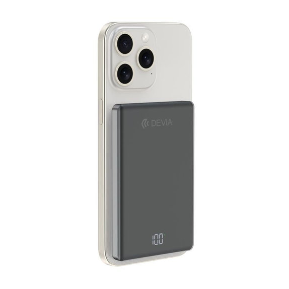 MagSafe Powerbanka Extreme Speed Mini s displejem, PD 20W, 5000mAh, Space Grey, Devia