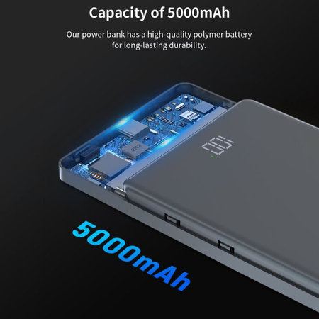 MagSafe Powerbanka Extreme Speed Mini s displejem, PD 20W, 5000mAh, Space Grey, Devia