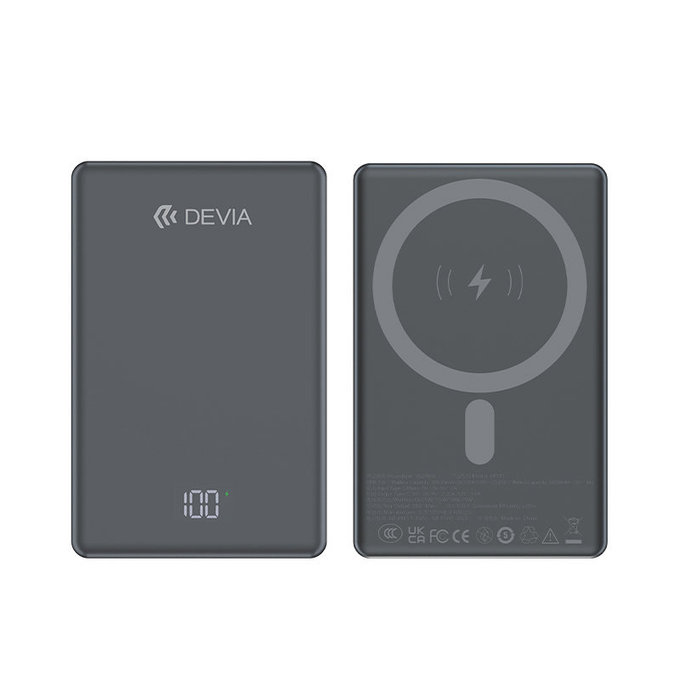 MagSafe Powerbanka Extreme Speed Mini s displejem, PD 20W, 10000mAh, Space Grey, Devia