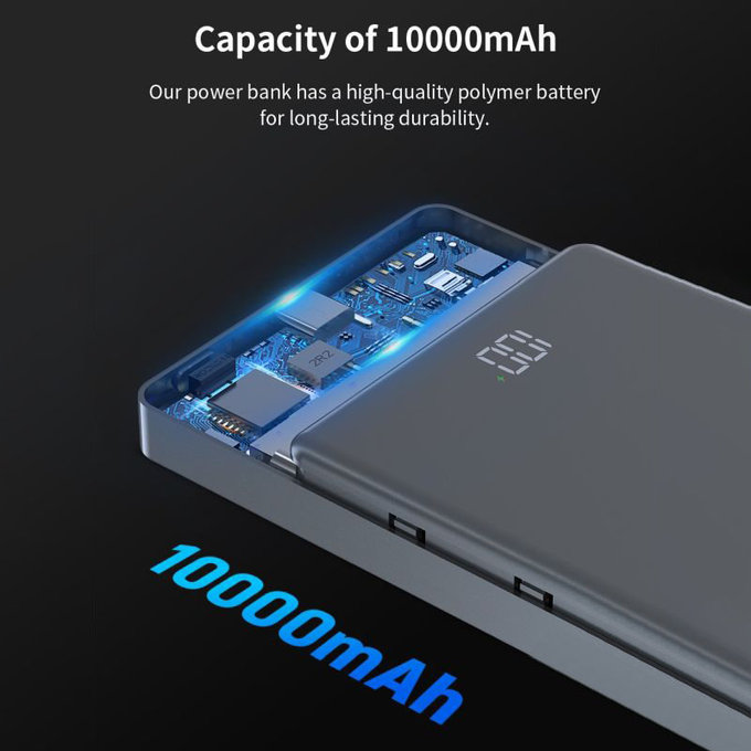 MagSafe Powerbanka Extreme Speed Mini s displejem, PD 20W, 10000mAh, Space Grey, Devia