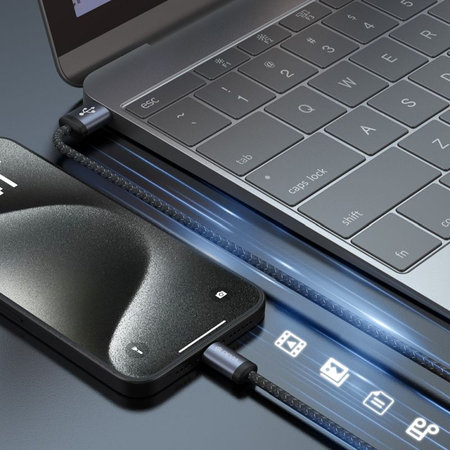 USB / USB-C kabel Gracious, 2.1A, 2m, černá, Devia