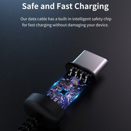 USB / USB-C kabel Gracious, 2.1A, 2m, černá, Devia