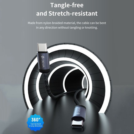 USB-C / USB-C kabel Gracious, PD 60W, 2m, černá, Devia