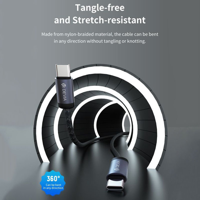 USB-C / USB-C kabel Gracious, PD 60W, 2m, černá, Devia