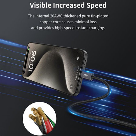 USB-C / USB-C kabel Extreme Speed, PD 240W, 2m, černá, Devia