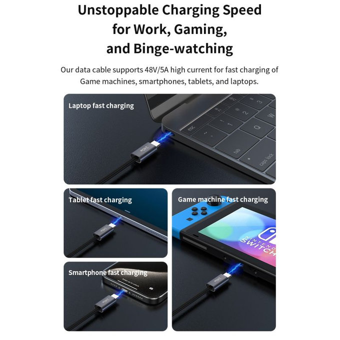 USB-C / USB-C kabel Extreme Speed, PD 240W, 2m, černá, Devia