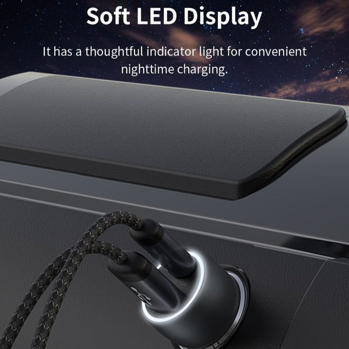 Autonabíječka Extreme Speed USB-C + USB-A, PD 30W, QC 3.0 18W, šedá, Devia