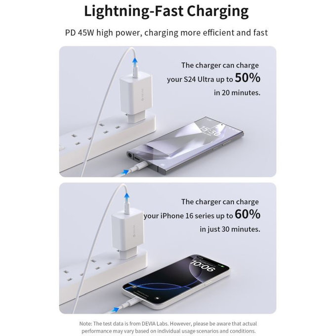 Nabíjecí adaptér Rocket USB-C, PD 45W, bílá, Devia