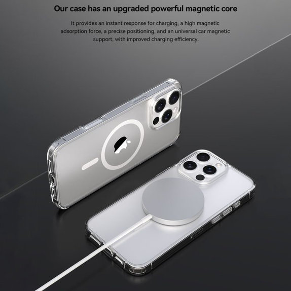 Pouzdro Clear s MagSafe pro iPhone 16, Transparentní, Devia