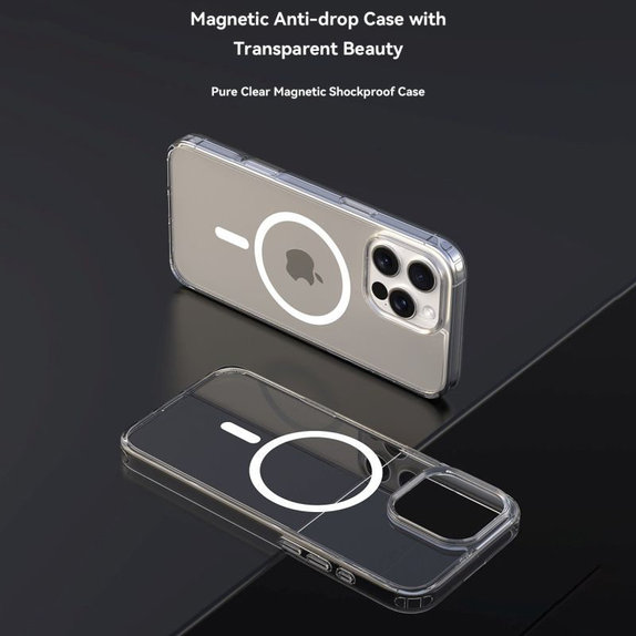 Pouzdro Clear s MagSafe pro iPhone 16 Pro Max, Transparentní, Devia