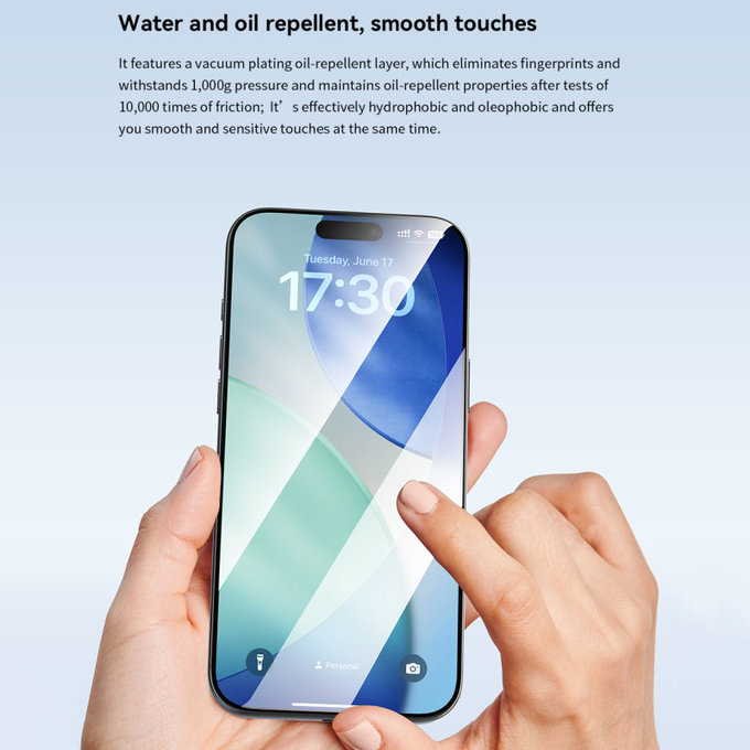 Tvrzené sklo FullCover s aplikátorem pro iPhone 17, Devia