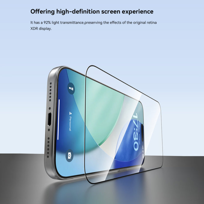 Tvrzené sklo FullCover s aplikátorem pro iPhone 17, Devia