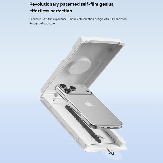 Tvrzené sklo FullCover s aplikátorem pro iPhone 17 Pro, Devia