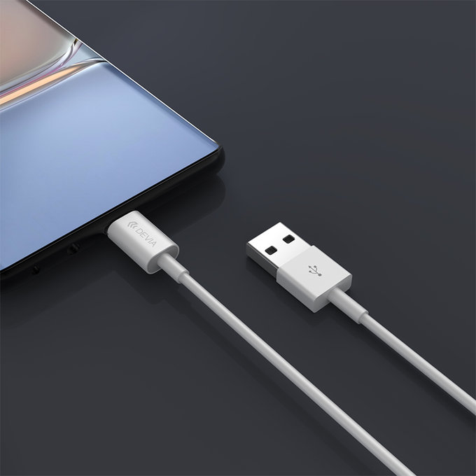 USB / USB-C kabel Smart, 2.1A, 1m, bílá, Devia